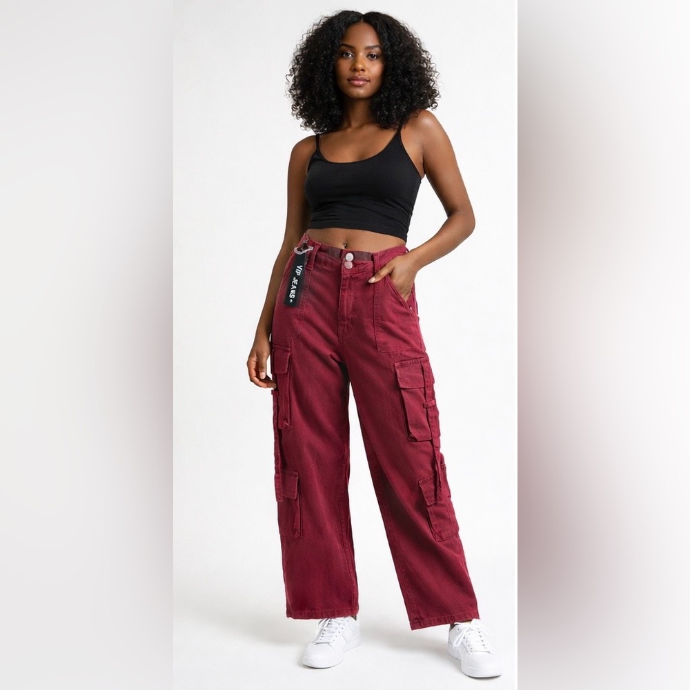 Women's VIP Fashion Collection Deep
Burgundy Cargos